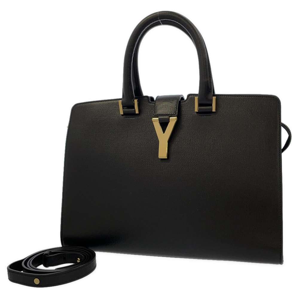 Saint Laurent Paris Handbag Y Line Cabas YSL 2way Shoulder Bag Black